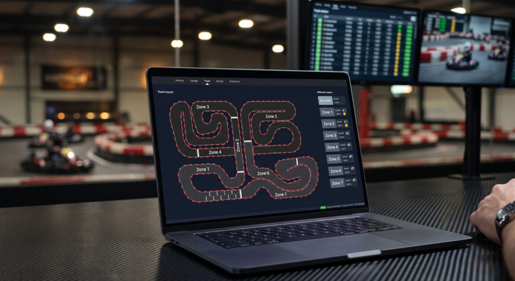 Karting management software for multiple tracks: group operations dashboard across several karting venues