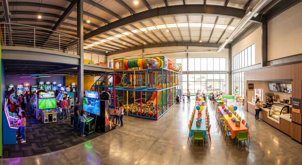 So gründen Sie ein Familienunterhaltungszentrum: Spielhalle, Spielplatz und Partybereich in einem neuen Veranstaltungsort